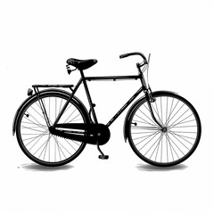 A black bicycle with a black seat and a black handlebar