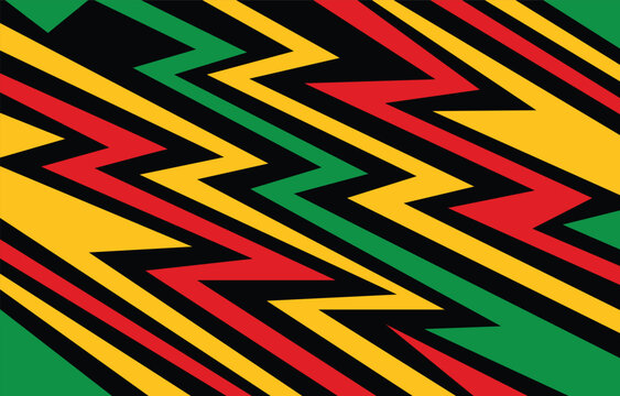 Abstract background with Jamaican color zigzag pattern