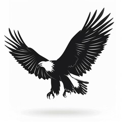Obraz premium A black and white eagle is flying in the air