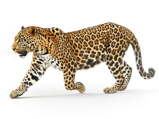 leopard on white background