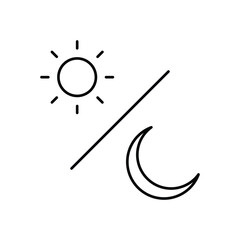Crescent Moon And Sun vector icon