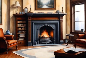 fireplace in living room (409)