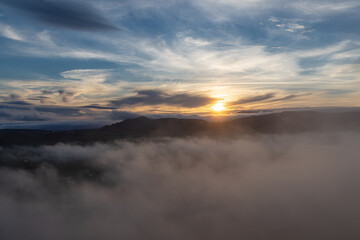 Sunset from a hill on Terceira Island.