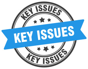key issues stamp. key issues label on transparent background. round sign