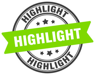 highlight stamp. highlight label on transparent background. round sign