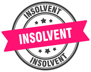 insolvent stamp. insolvent label on transparent background. round sign