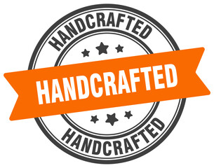 Obraz premium hand crafted stamp. hand crafted label on transparent background. round sign