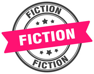 fiction stamp. fiction label on transparent background. round sign