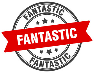 fantastic stamp. fantastic label on transparent background. round sign