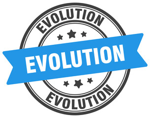 evolution stamp. evolution label on transparent background. round sign
