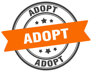 adopt stamp. adopt label on transparent background. round sign