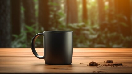 a photograph of black Accent Coffee Mug in front of a clean