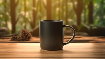 a photograph of black Accent Coffee Mug in front of a clean