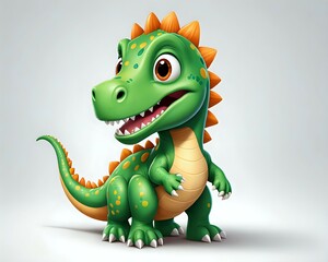 Obraz premium green dinosaur cartoon