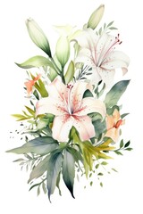 bright flowers on a white background