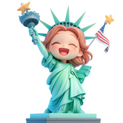 Obraz premium cartoon statue of liberty