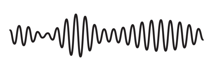 Radio Wave icon. Monochrome simple sound wave on transparent background. Vector sound wave icon. Music player sound bar. Record interface. Equalizer icon with soundwave line. used for mobile phone.