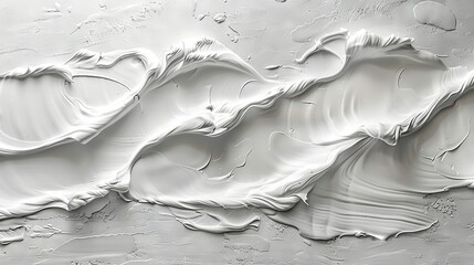   A close-up of a monochrome painting on a white canvas