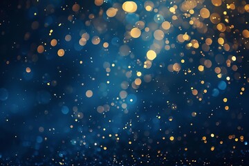 dark blue and gold particle abstract background festive christmas and new year sparkling bokeh design