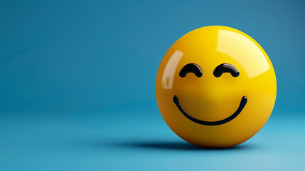 Fototapeta premium symbole 3D sourire émotion, Émoticône illustration jaune et coloré IA 