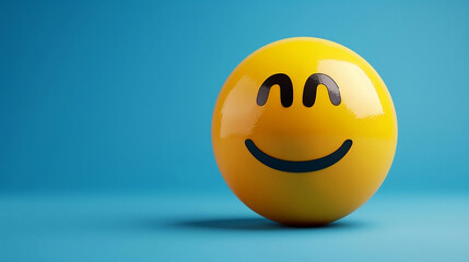 Fototapeta premium symbole 3D sourire émotion, Émoticône illustration jaune et coloré IA 
