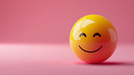 symbole 3D sourire émotion, Émoticône illustration jaune et coloré IA 