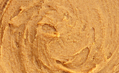Japanese miso paste on white background.