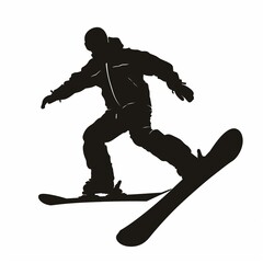 A man is snowboarding and is in the air