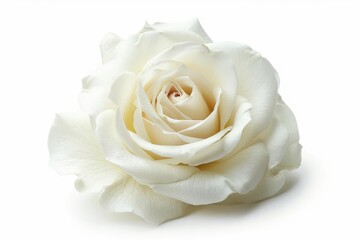 delicate pure white rose blossom isolated on white floral photo illustration