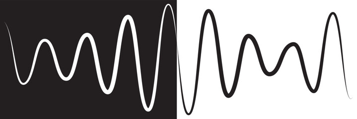 sound icon set. digital recorder voice audio wave vector symbol. soundwave frequency icon in black and white color. Sound waves, Equalizer, Audio waves, Radio signal, Music.