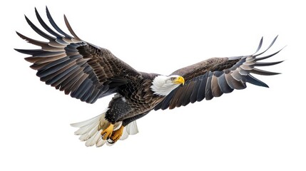 Fototapeta premium pair of majestic bald eagles isolated on white wildlife photography