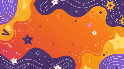  An image with an orange-purple background featuring stars and a person holding a cellphone in the foreground