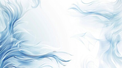   White background with blue swirls