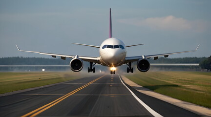 Obraz premium Airplane in the airport after take off