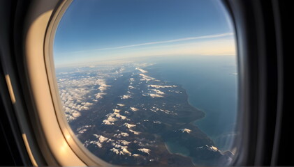 Naklejka premium View from the airplane window