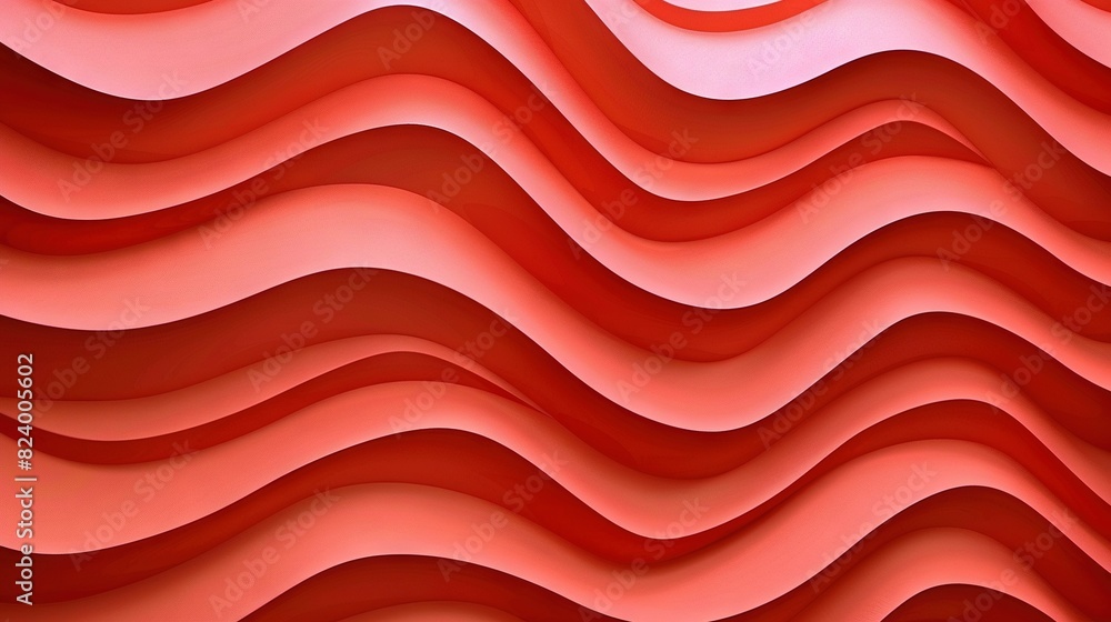 Poster a red and pink wave image with a circle centered