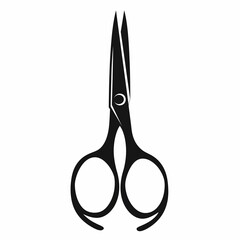 A pair of scissors with a black handle and a black blade