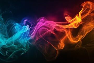 Obraz premium A colorful smoke trail with a blue and orange swirl