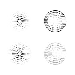 Sound pulsation circles pack. Point radio waves. Isolated vector illustration on white background.