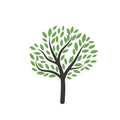 Abstract tree icon isolated on white background. Silhouette, vector illustration.eps 10.	