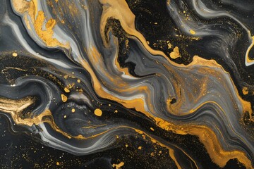 A gold and black swirl pattern with gold specks