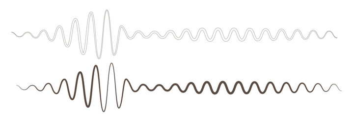 Sound wave icon for voice recognition in virtual assistant, speech signal. Abstract audio wave, voice command control