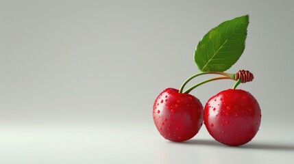 Obraz premium Isolated white background sweet cherry