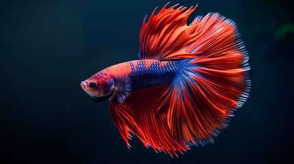 Fototapeta premium Vibrant of beautiful betta fish inside the aquarium