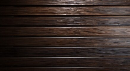 Fototapeta premium Dark brown wood texture background with horizontal lines pattern, 3D rendering