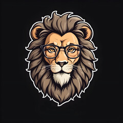 Obraz premium hipster lion on black