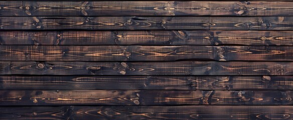 Dark brown wooden background with texture of old wood planks. Wooden wall in dark color