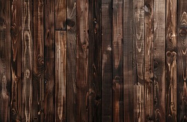 Dark brown wooden planks wall background, texture for photo studio or backdrop