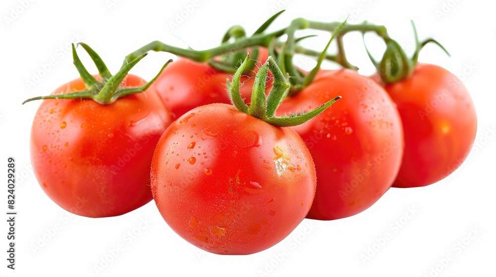 Poster ripe red tomatoes isolated on a white background close up tomato studio image with a clipping path