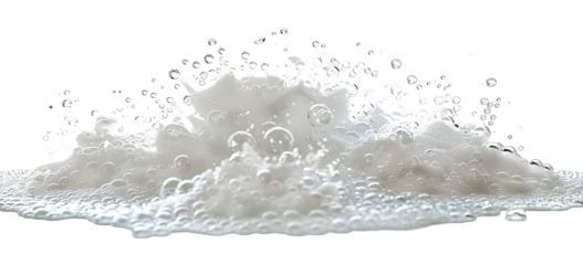 Soap foam, colorful bubbles isolated on white
